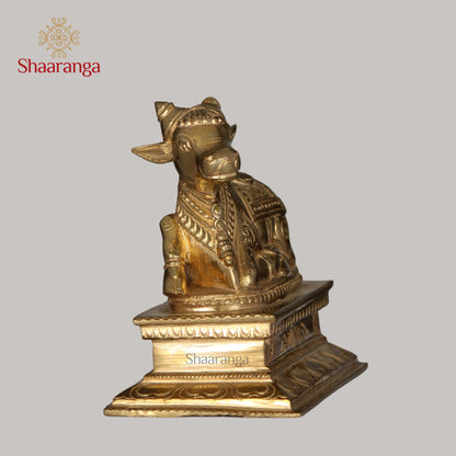 6 Inches Bronze Nandi Sitting
