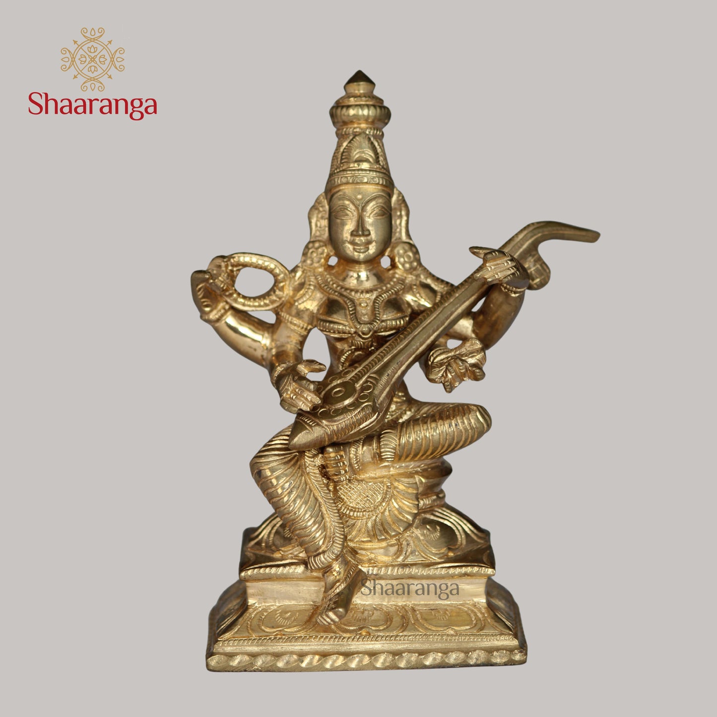 5 Inches Bronze Saraswathi