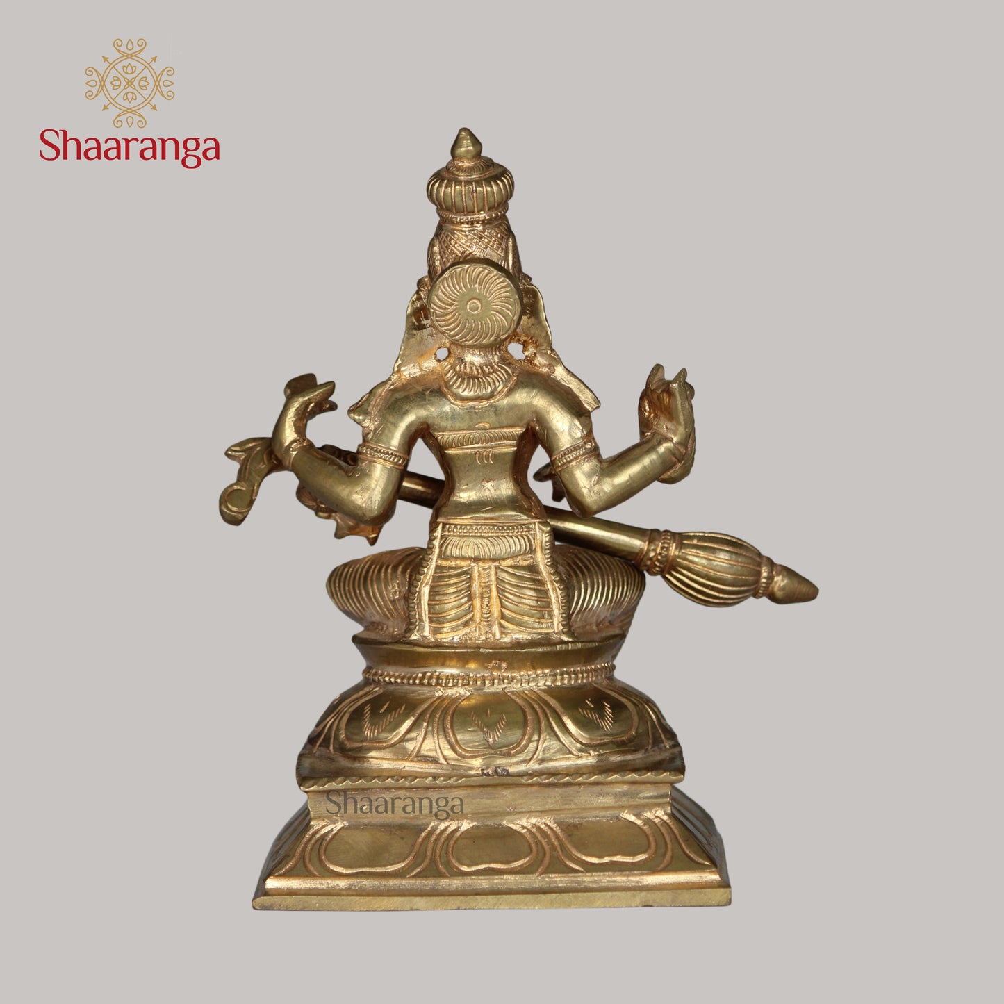 7 Inches Bronze Saraswathi Devi Idol - Goddess of Knowledge & Arts