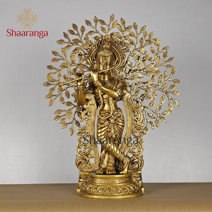 21 Inches Brass Krishna Tree