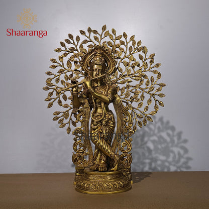 21 Inches Brass Krishna Tree