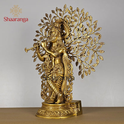21 Inches Brass Krishna Tree