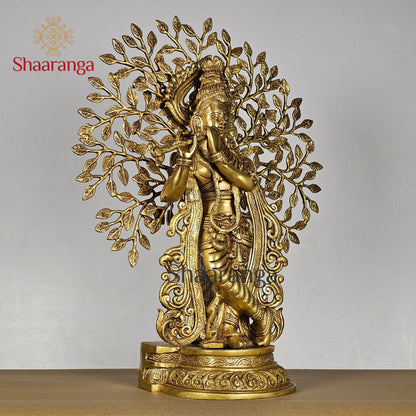 21 Inches Brass Krishna Tree