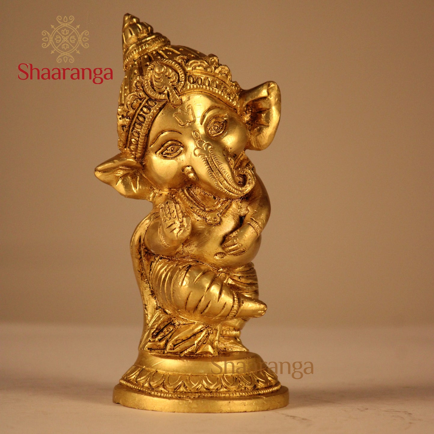 6 Inches Brass Dancing Ganesha Idol