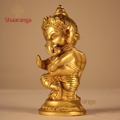 6 Inches Brass Dancing Ganesha Idol