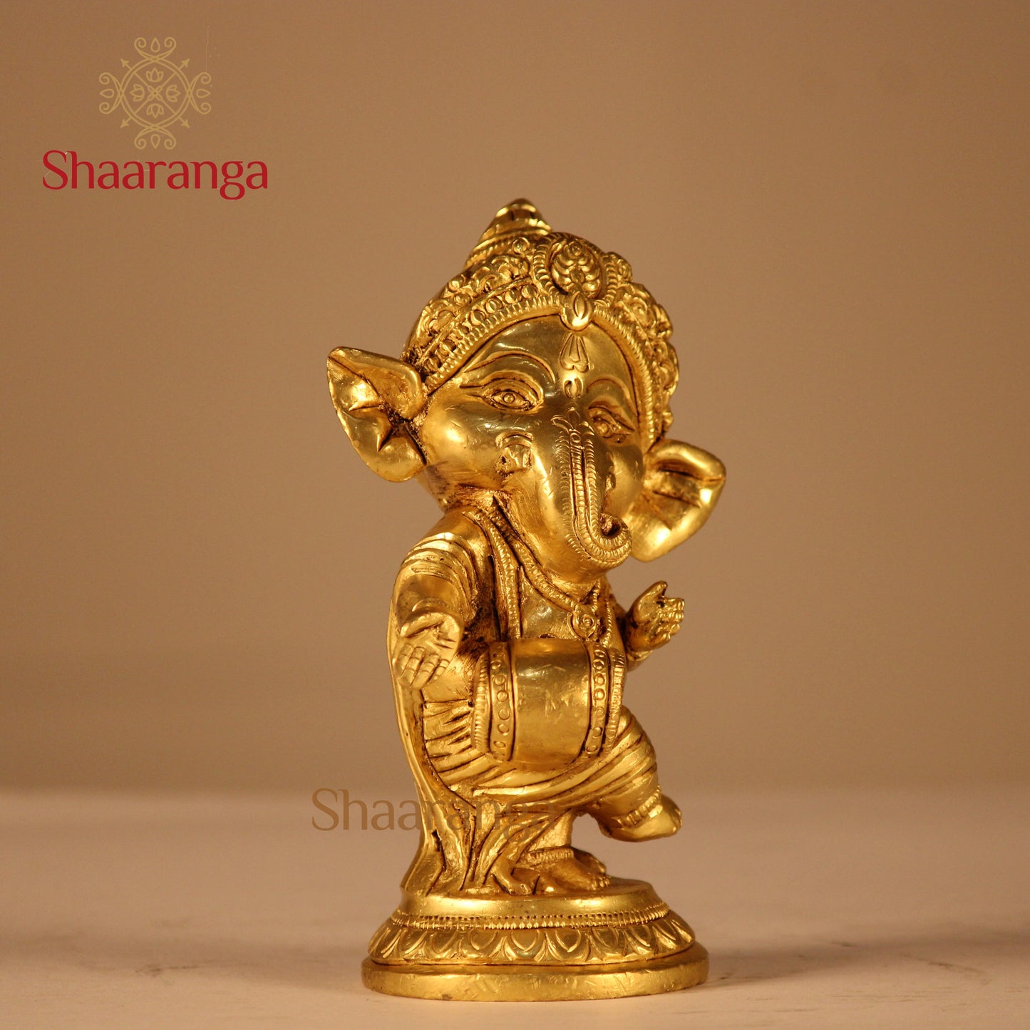 6 Inches Brass Dancing Ganesha Idol