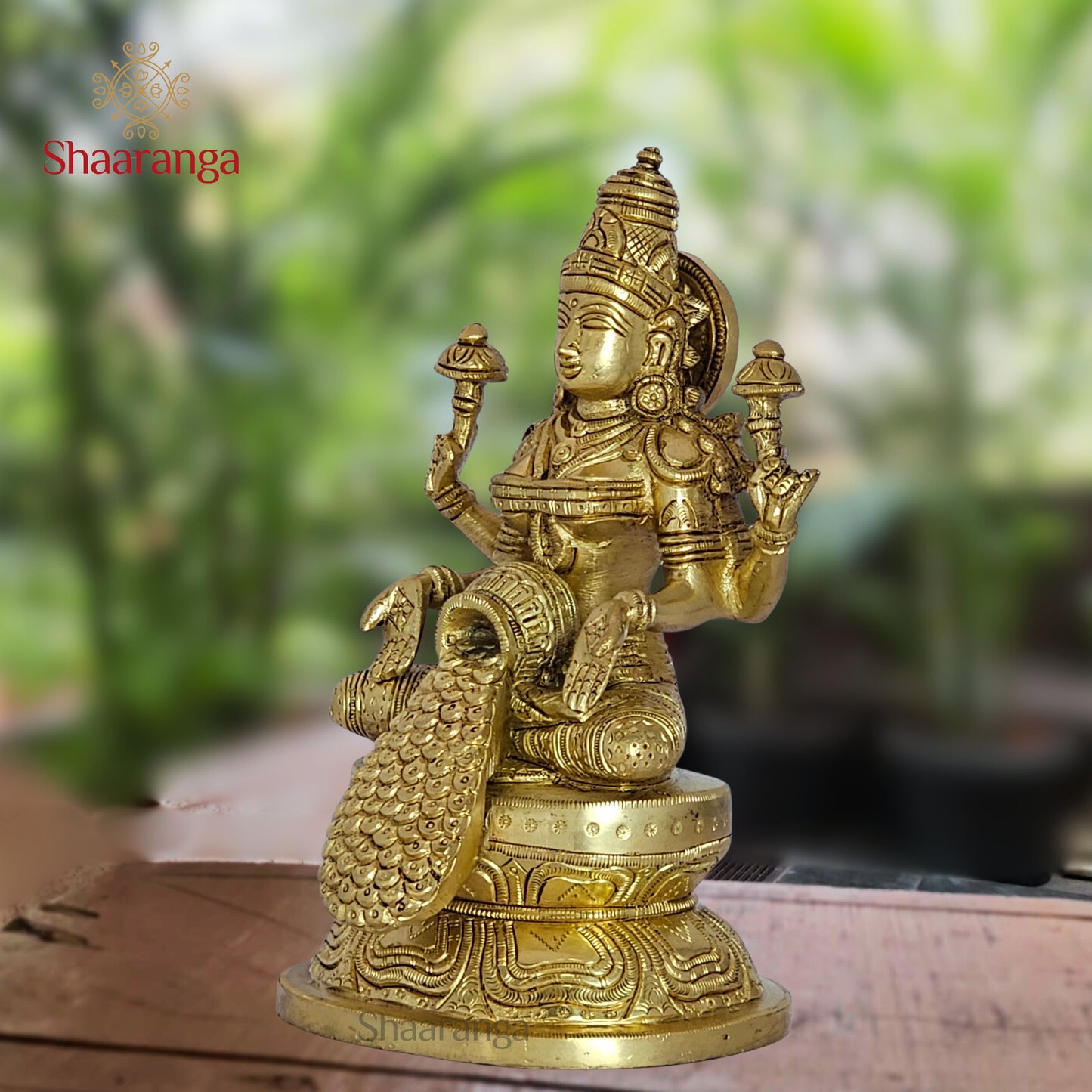 8 Inches Brass Dhan Lakshmi Idol - Goddess of Wealth & Prosperity