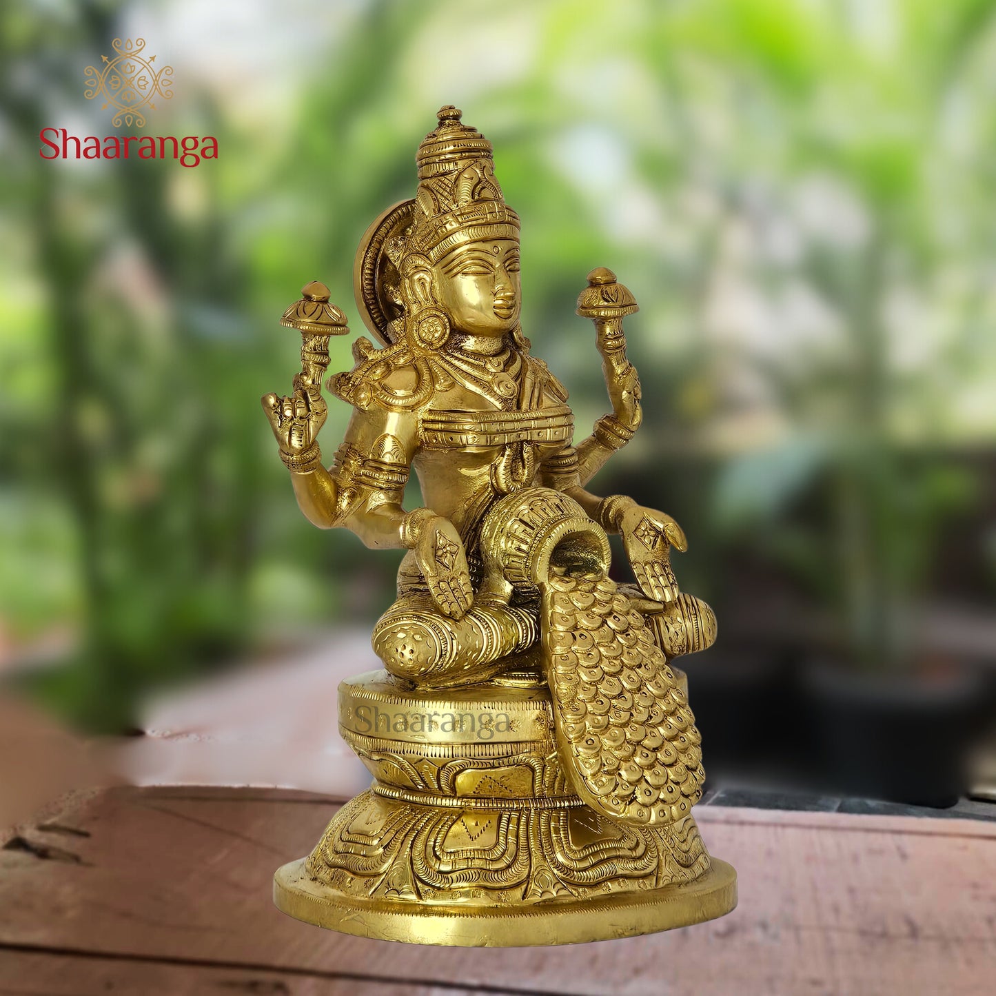 8 Inches Brass Dhan Lakshmi Idol - Goddess of Wealth & Prosperity