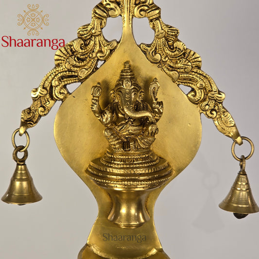14 Inches Brass Ganesha Diya Hanging