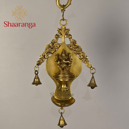 14 Inches Brass Ganesha Diya Hanging