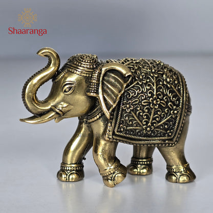2 Inches Brass Elephant Carving