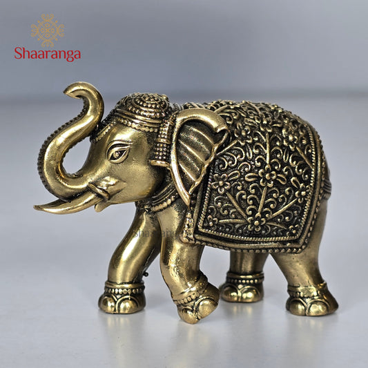 2 Inches Brass Elephant Carving
