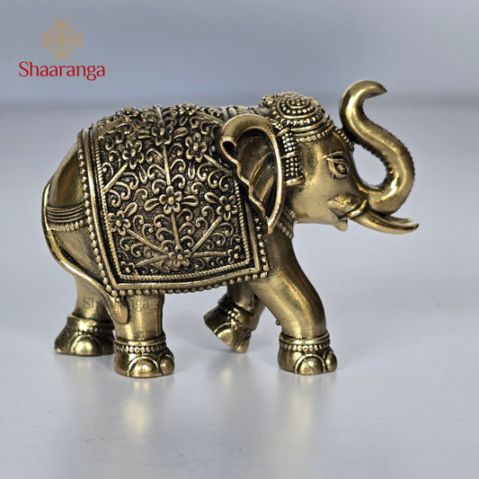 2 Inches Brass Elephant Carving