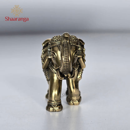2 Inches Brass Elephant Carving
