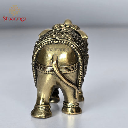 2 Inches Brass Elephant Carving
