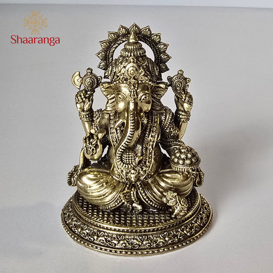 4.5 Inches Brass Ganesha  Sitting