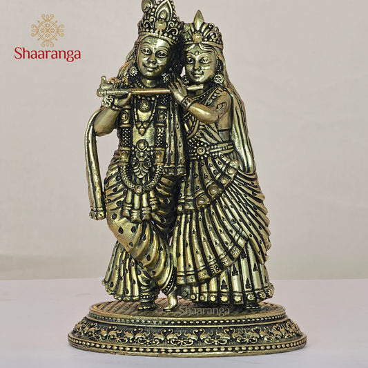 6 Inches Brass Radha Krishna