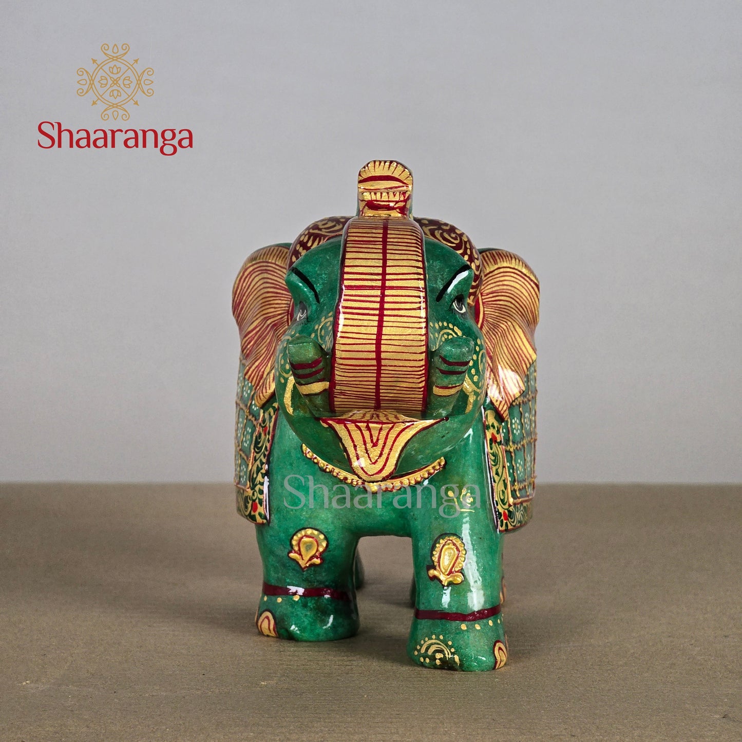 6 Inches Semi Precious Stone  Elephant