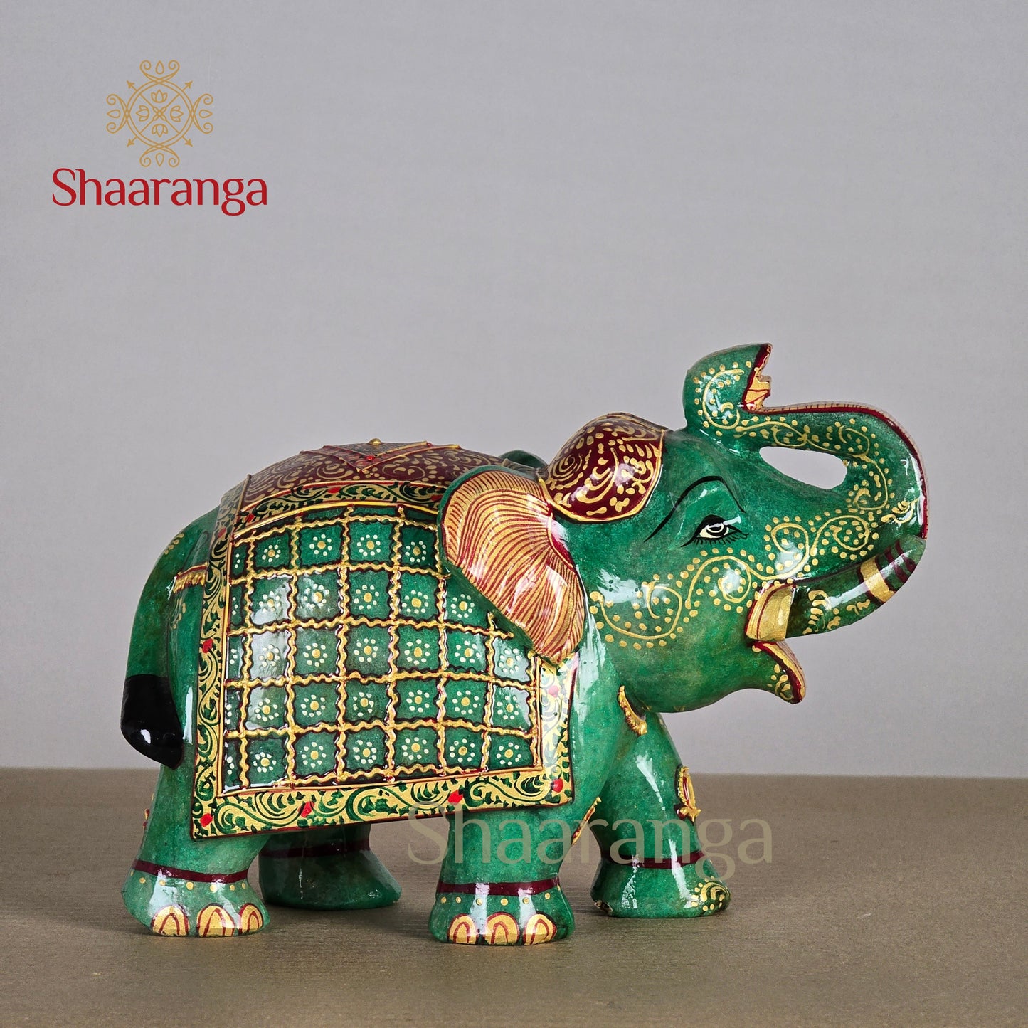 6 Inches Semi Precious Stone  Elephant
