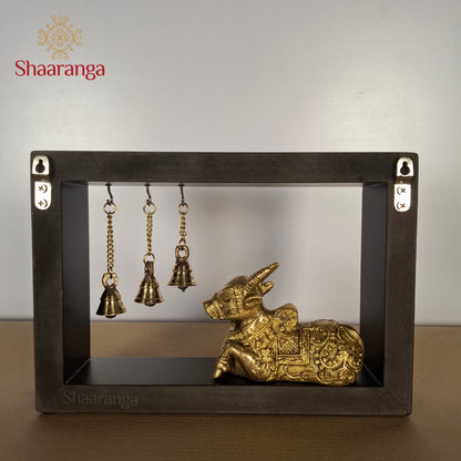 9 Inches Brass Nandi with Frame