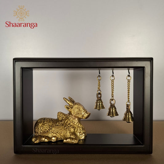 9 Inches Brass Nandi with Frame