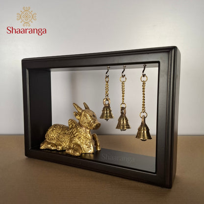 9 Inches Brass Nandi with Frame