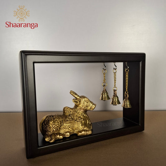 9 Inches Brass Nandi with Frame