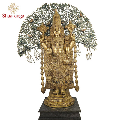 55 Inches Shaaranga Signature “Shesha Shaila Venkateshwara” – Majestic Brass Masterpiece with Sacred Tree