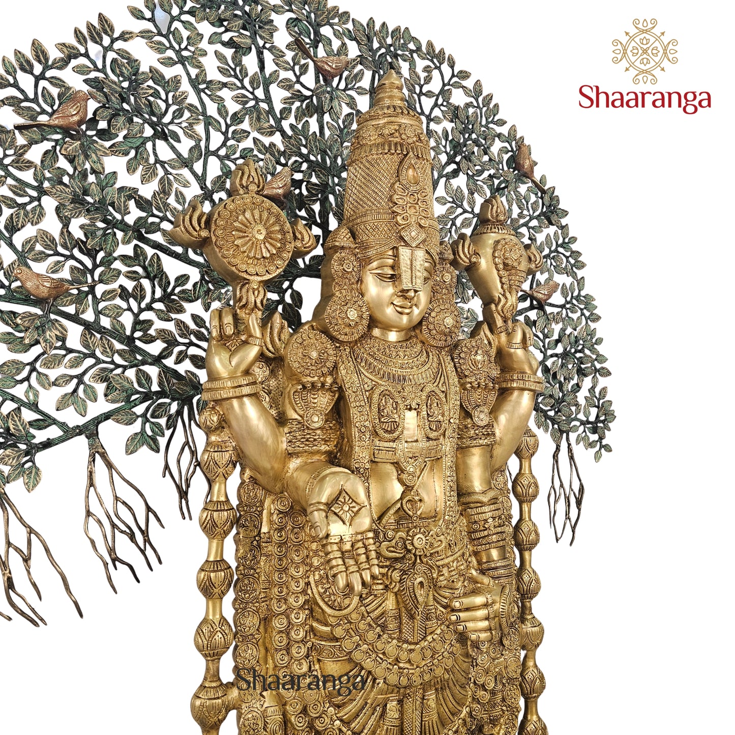 55 Inches Shaaranga Signature “Shesha Shaila Venkateshwara” – Majestic Brass Masterpiece with Sacred Tree