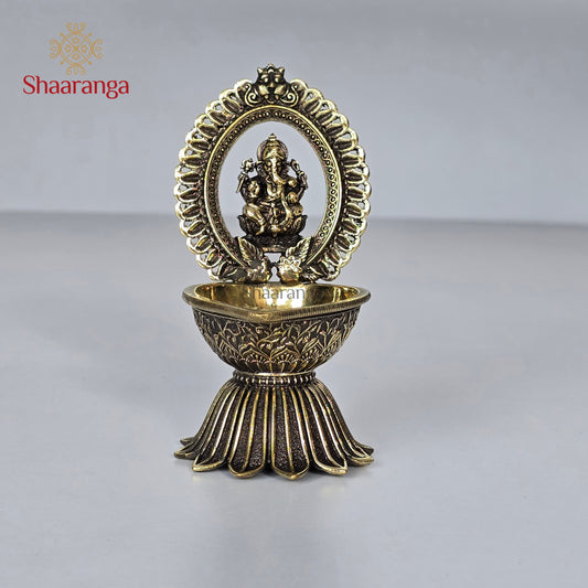 4.5 Inches Brass Ganesha Arch Diya