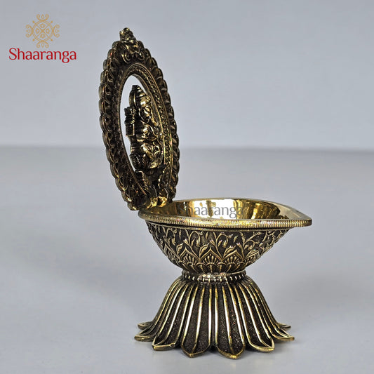 4.5 Inches Brass Ganesha Arch Diya