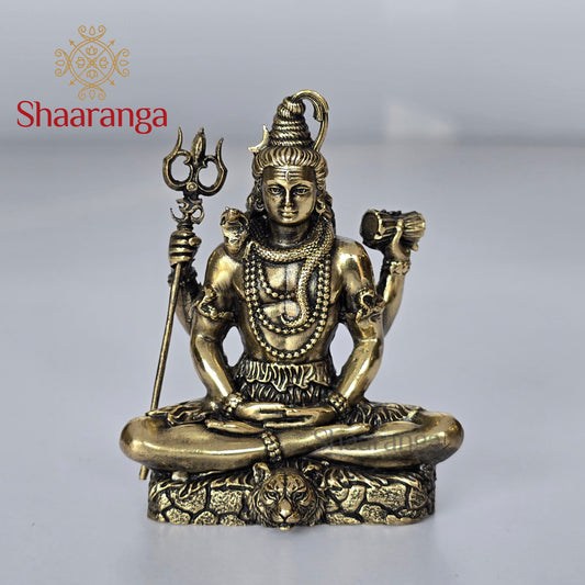 5 Inches Brass Shiva Sitting in Dhyana mudra