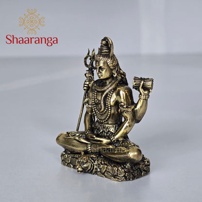 5 Inches Brass Shiva Sitting in Dhyana mudra