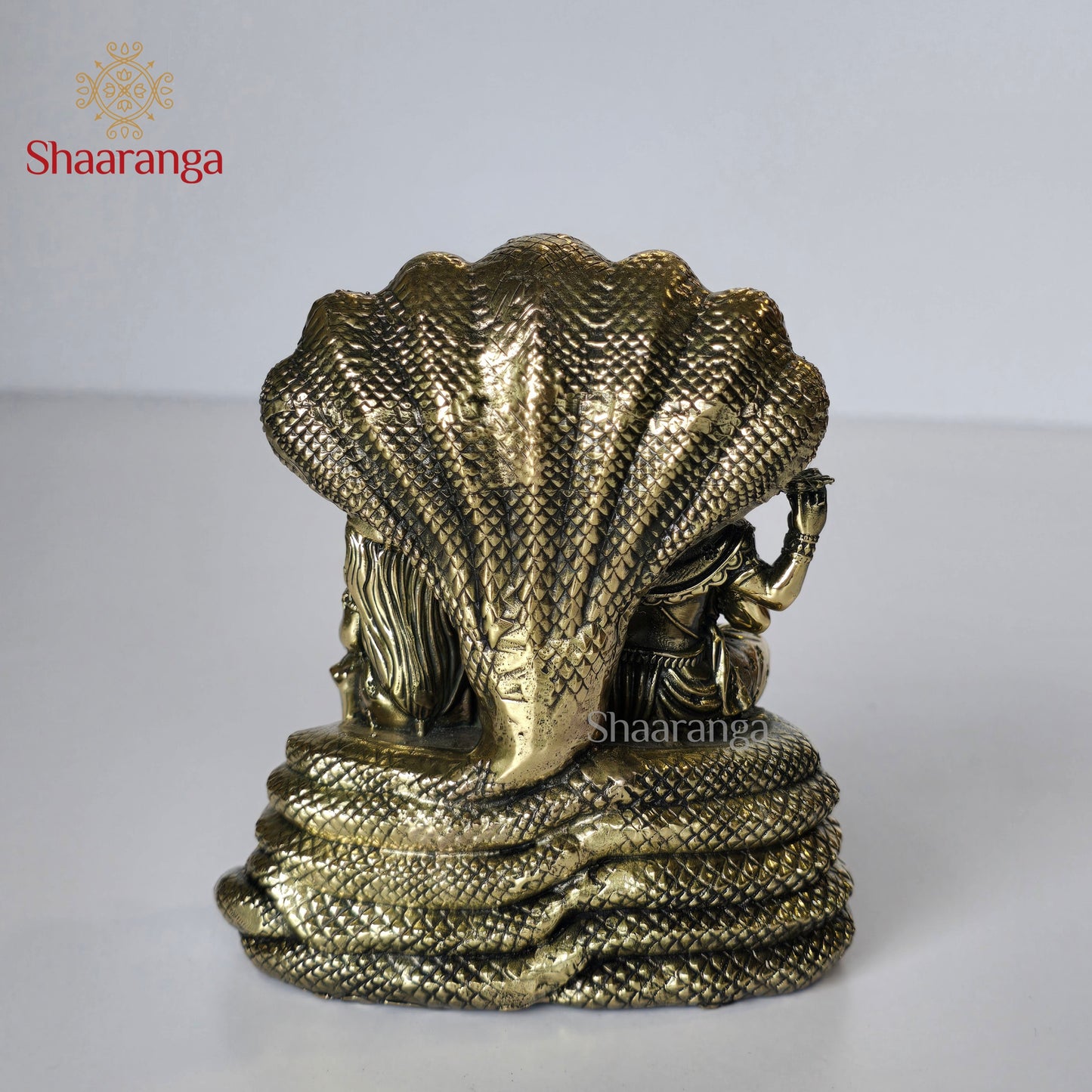 5 Inches Brass Vishnu Lakshmi on Seshnag