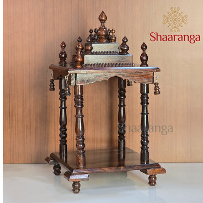 22 Inches Rosewood Mandir – Traditional South Indian Style Home Temple