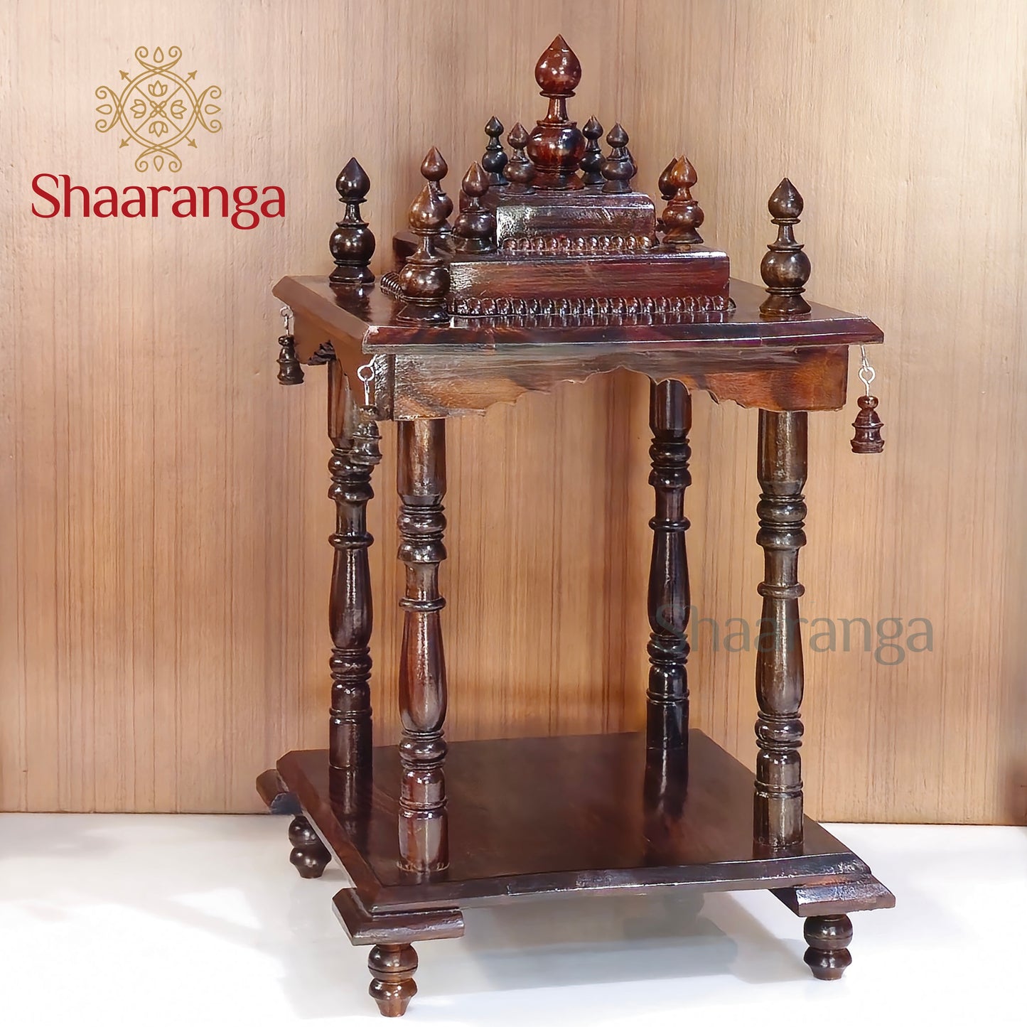 22 Inches Rosewood Mandir – Traditional South Indian Style Home Temple