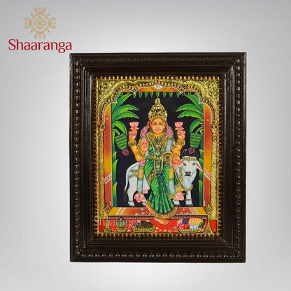 18x15 Inches Gruha  Lakshmi  Tanjore Painting with 22K Gold Work