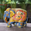 10 Inches Elephant Painted in Wood