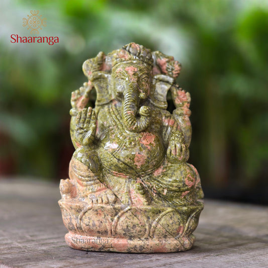 7 Inches Semi- Precious Stone Ganesh