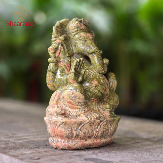 7 Inches Semi- Precious Stone Ganesh