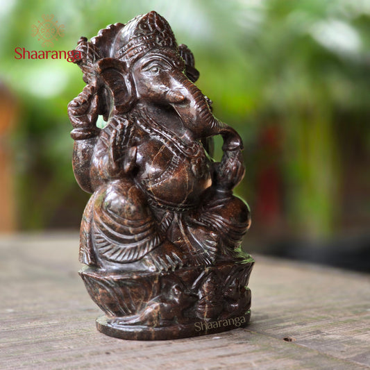 8 Inches Semi- Precious Stone  Ganesh