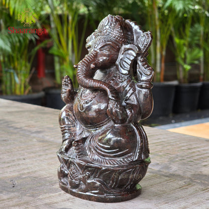 8 Inches Semi- Precious Stone  Ganesh