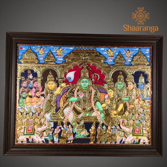 42 Inches Sri Rama Pattabhishekam – Grand Tanjore Painting | Shaaranga Exclusive