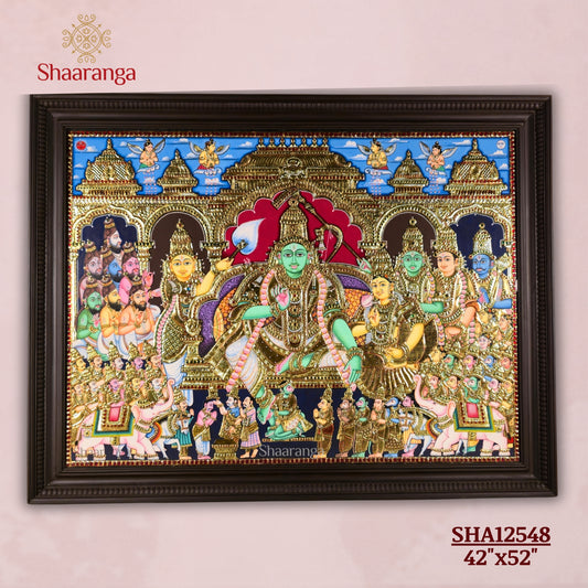 42 Inches Sri Rama Pattabhishekam – Grand Tanjore Painting | Shaaranga Exclusive