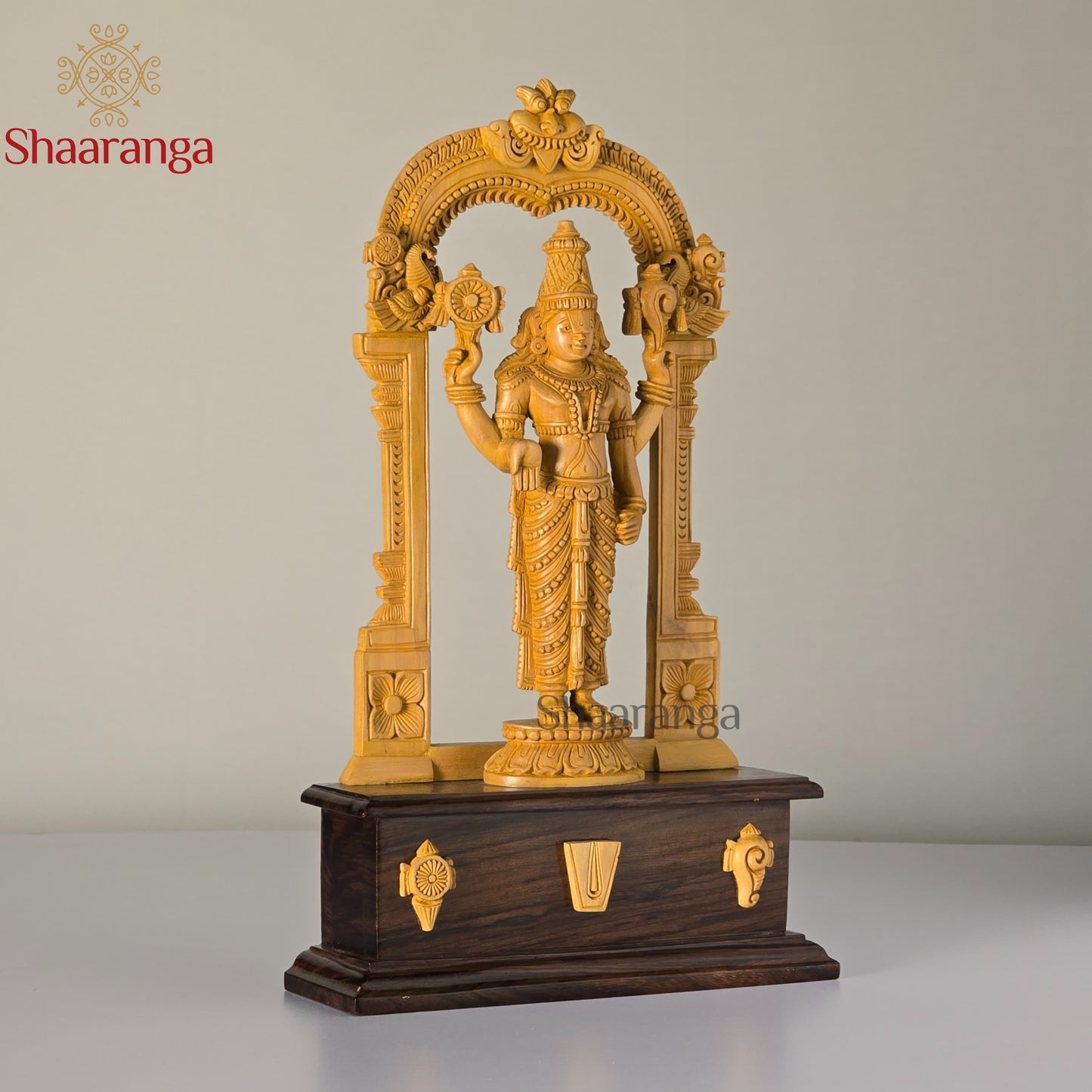 13 Inches Sandal Wood Venkateshwara Swamy with arch
