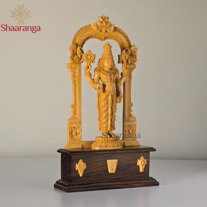 13 Inches Sandal Wood Venkateshwara Swamy with arch