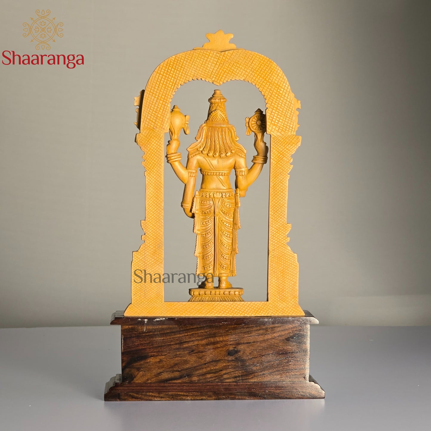 13 Inches Sandal Wood Venkateshwara Swamy with arch