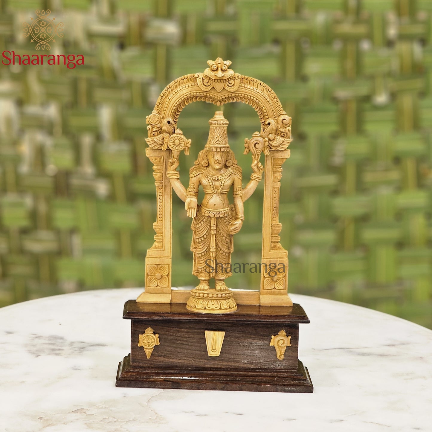 13 Inches Sandal Wood Venkateshwara Swamy with arch