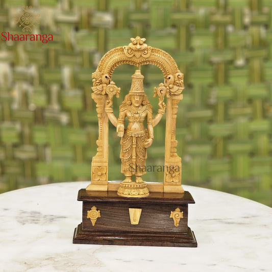 13 Inches Sandal Wood Venkateshwara Swamy with arch