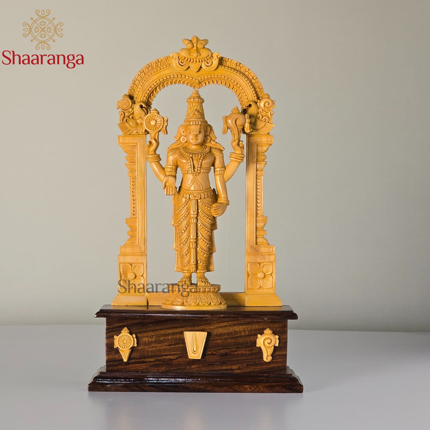 13 Inches Sandal Wood Venkateshwara Swamy with arch